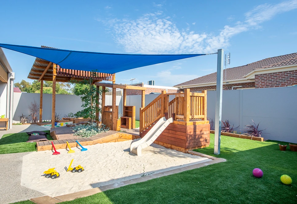 Slide and sandpit at Craigieburn day care