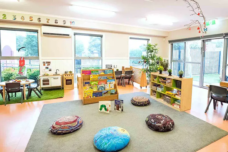 childcare room with reading space